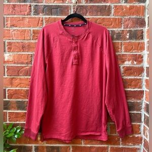 Gap Mens Large Red Henley Lightweight Pullover Long Sleeve Shirt